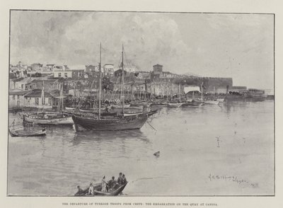 De tyrkiske troppers afrejse fra Kreta, indskibning på kajen i Candia af Henry Charles Seppings Wright